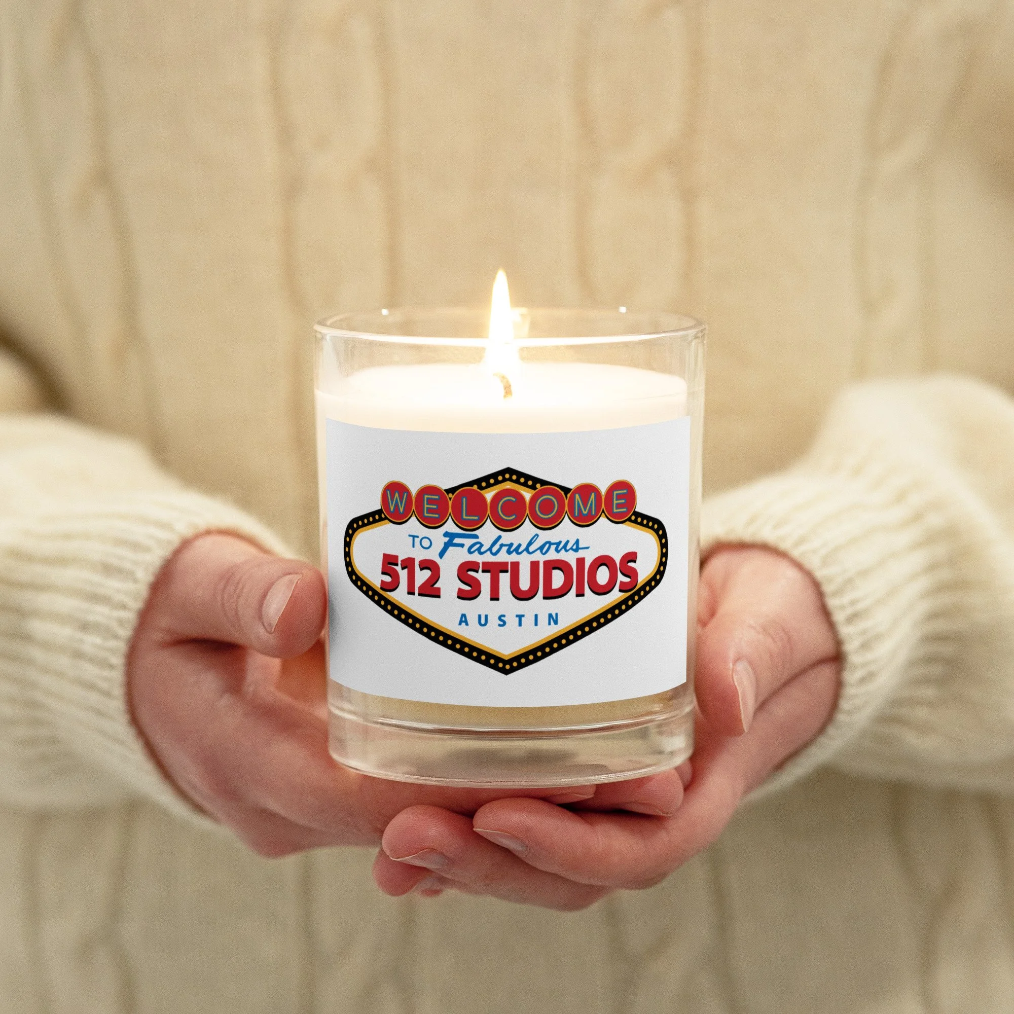 Glass jar soy wax candle