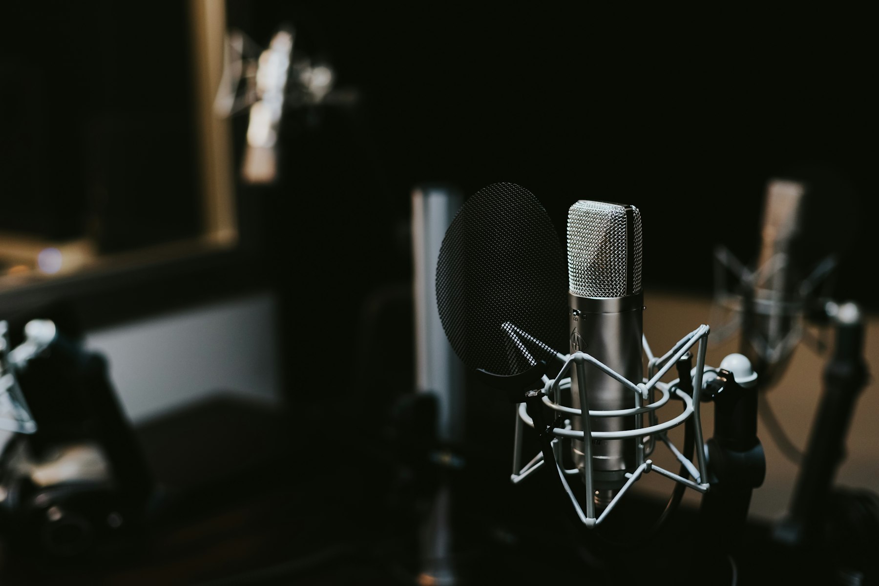 A microphone in the live room