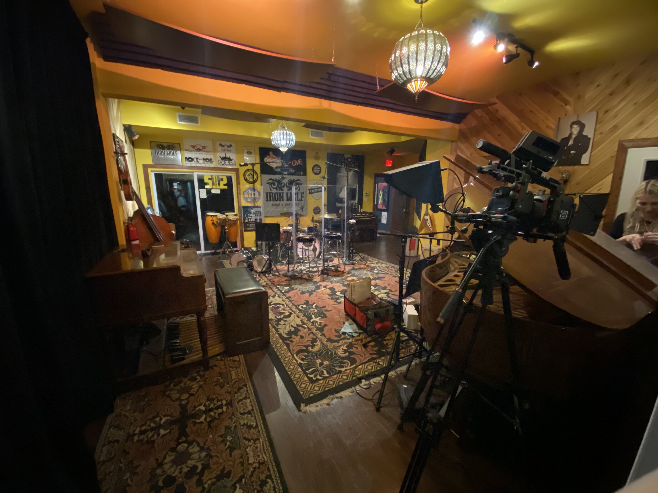 The live room at 512 Studios, set up for a band